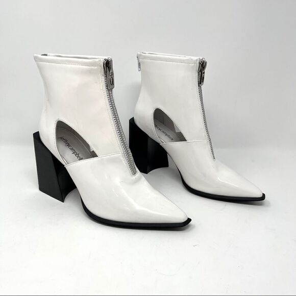 Jeffery Campbell Ziren White Patent Leather Bootie - Picture 1 of 13